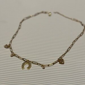 Gold Tone Charm Necklace No. 5